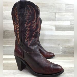 Sonora Women's Dark Cherry Brown Heeled Western Boots Size 8½